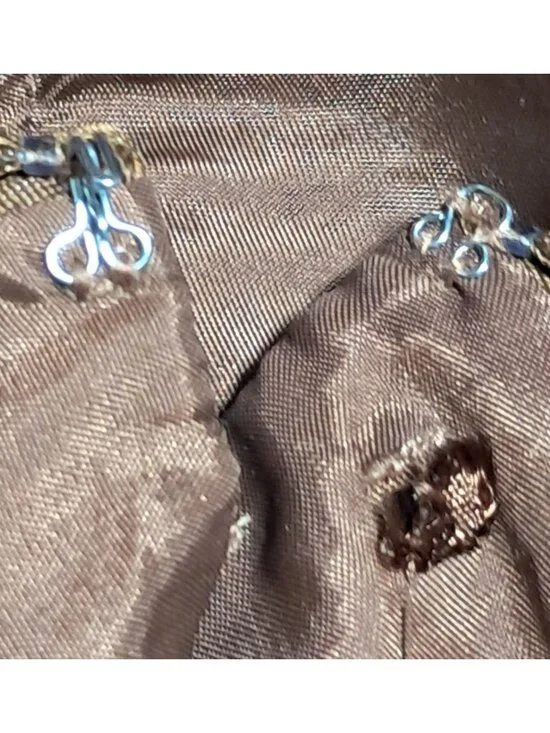 Jones New York Silk Halter Dress Womens Size 8 Brown Tropical Print Ruched Waist - Picture 9 of 9